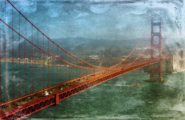 Golden Gate Köprüsü 'nün klasik görüntüsü, San Francisco, California, ABD.