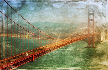 Golden Gate Köprüsü 'nün klasik görüntüsü, San Francisco, California, ABD.