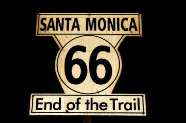 Yol 66. karayolu Santa Monica Los Angeles California tabelasının sonu, Eylül 2012