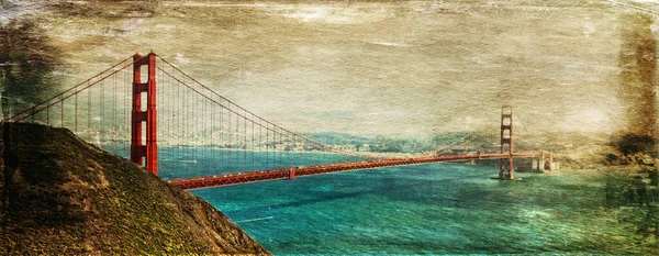 Vintage Style Image Golden Gate Bridge San Francisco California Usa — Stock Photo, Image