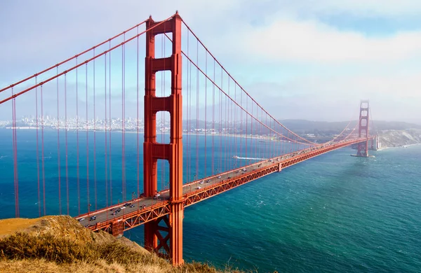 Γέφυρα Golden Gate Όπως Φαίνεται Από Marine Headlands Σαν Φρανσίσκο — Φωτογραφία Αρχείου