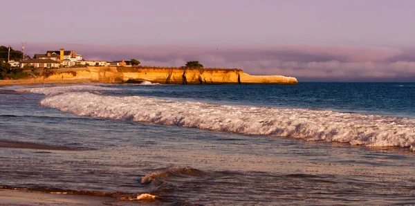 Günbatımında Santa Cruz Daki Pasifik Okyanusu Santa Cruz County Kaliforniya — Stok fotoğraf