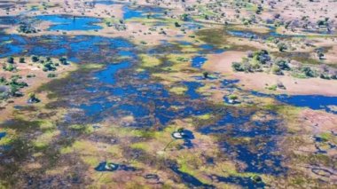 Okavango Delta 'nın Botswana, Afrika' daki hava görüntüsü