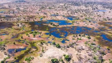 Okavango Delta 'nın Botswana, Afrika' daki hava görüntüsü