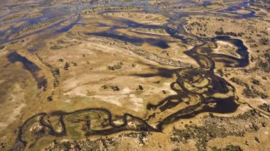 Okavango Delta 'nın Botswana, Afrika' daki hava görüntüsü
