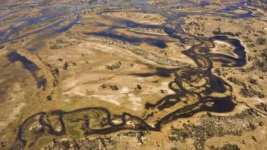 Okavango Delta 'nın Botswana, Afrika' daki hava görüntüsü