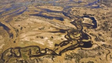 Okavango Delta 'nın Botswana, Afrika' daki hava görüntüsü