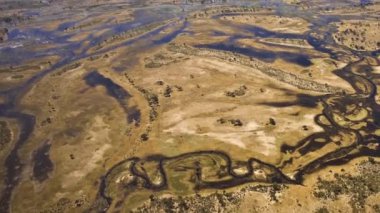 Okavango Delta 'nın Botswana, Afrika' daki hava görüntüsü