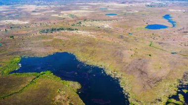 Okavango Delta 'nın Botswana, Afrika' daki hava görüntüsü