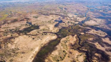 Okavango Delta 'nın Botswana, Afrika' daki hava görüntüsü