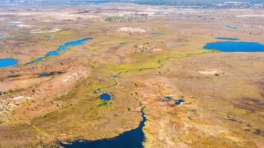 Okavango Delta 'nın Botswana, Afrika' daki hava görüntüsü
