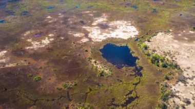 Okavango Delta 'nın Botswana, Afrika' daki hava görüntüsü