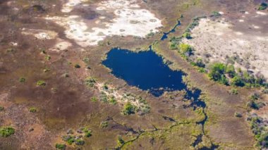 Okavango Delta 'nın Botswana, Afrika' daki hava görüntüsü