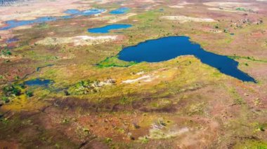 Okavango Delta 'nın Botswana, Afrika' daki hava görüntüsü