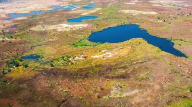 Okavango Delta 'nın Botswana, Afrika' daki hava görüntüsü