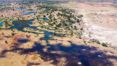 Okavango Delta 'nın Botswana, Afrika' daki hava görüntüsü