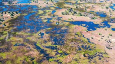 Okavango Delta 'nın Botswana, Afrika' daki hava görüntüsü