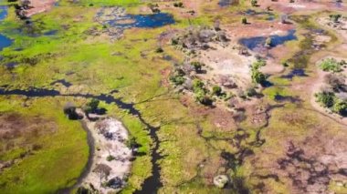 Okavango Delta 'nın Botswana, Afrika' daki hava görüntüsü