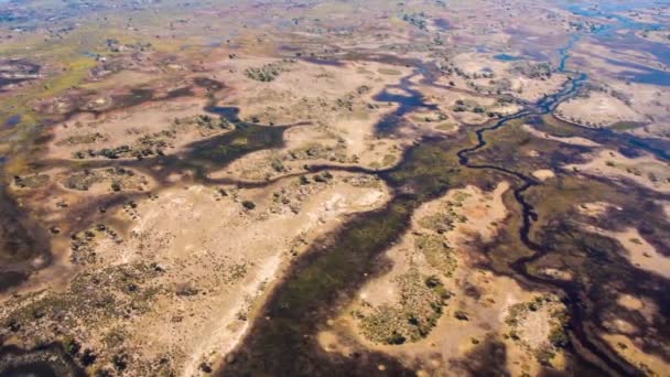 Αεροφωτογραφία Του Δέλτα Του Οκαβάνγκο Στη Μποτσουάνα Αφρική — Αρχείο Βίντεο