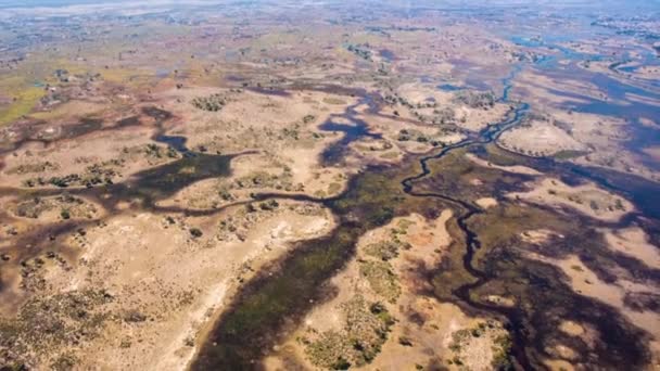Luftaufnahme Des Okavango Deltas Botswana Afrika — Stockvideo
