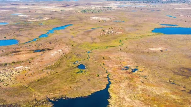 Luchtfoto Van Okavango Delta Botswana Afrika — Stockvideo