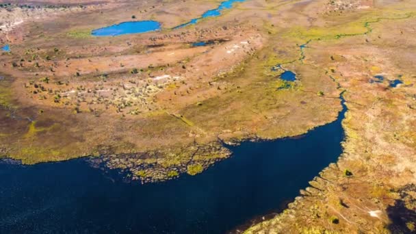 Вид Повітря Дельту Окаванго Ботсвані Африка — стокове відео