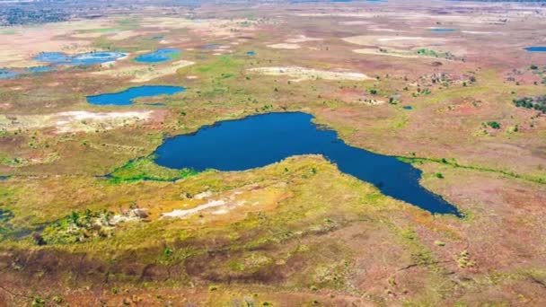 Letecký Pohled Deltu Okavango Botswaně Afrika — Stock video