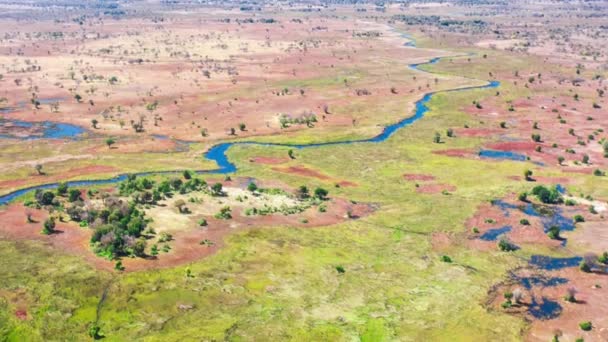 博茨瓦纳 非洲奥卡万戈三角洲的空中景观 — 图库视频影像