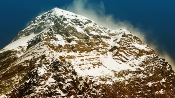 Самая Высокая Гора Мире Эверест Слева 8850 Гора Эверест Нупце — стоковое видео
