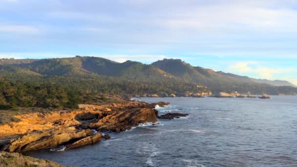 Тихий Океан Природному Заповіднику Point Lobos State Natural Reserve California — стокове відео