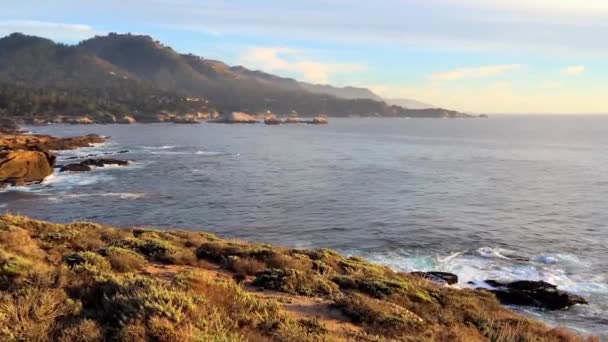 Stilla Havet Vid Point Lobos State Natural Reserve Kalifornien Usa — Stockvideo