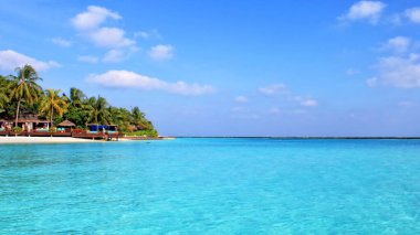 Güzel tropik cennet adası, Maldivler.