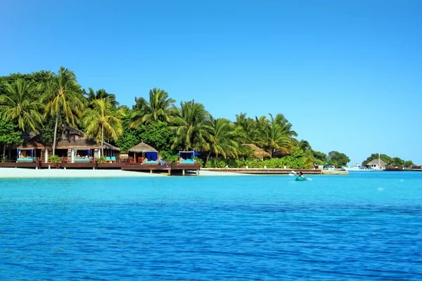 Krásný Tropický Ráj Ostrov Maledivy — Stock fotografie