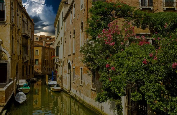 Romantisk Kanal Venedig Italien — Stockfoto