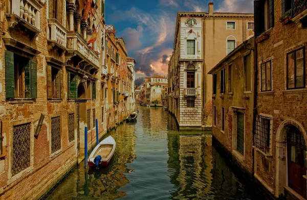 Romantický Kanál Benátkách Itálie — Stock fotografie