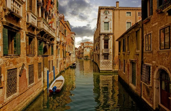 Romantisk Kanal Venedig Italien — Stockfoto
