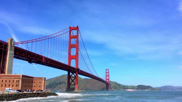 Golden Gate Bridge San Francisco Καλιφόρνια Πλάνα Περίπου Τον Απρίλιο — Αρχείο Βίντεο