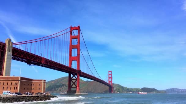 Ponte Golden Gate São Francisco Califórnia Imagens Por Volta Abril — Vídeo de Stock