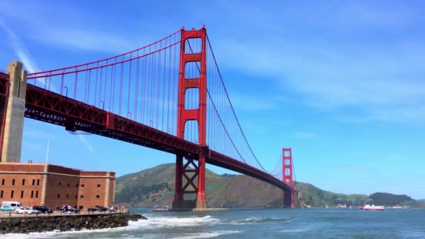 Golden Gate Bridge San Francisco Καλιφόρνια Πλάνα Περίπου Τον Απρίλιο — Αρχείο Βίντεο