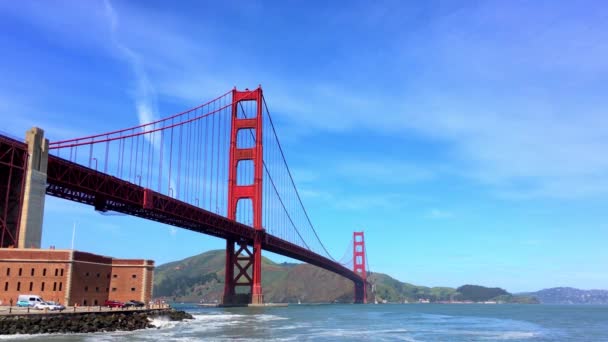 Golden Gate Köprüsü San Francisco California Görüntü Yaklaşık Nisan 2017 — Stok video