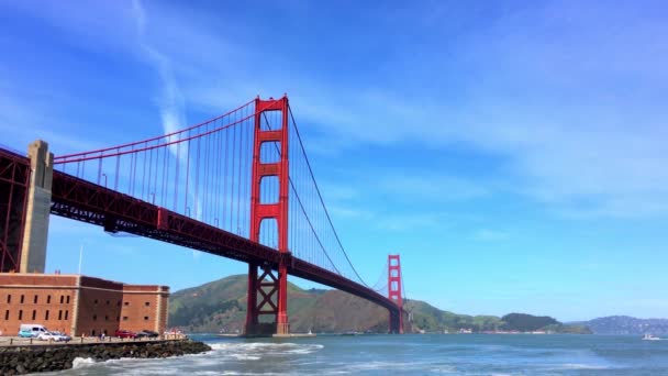 Golden Gate Bridge San Francisco Καλιφόρνια Πλάνα Περίπου Τον Απρίλιο — Αρχείο Βίντεο