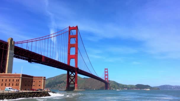 Golden Gate Bridge San Francisco Καλιφόρνια Πλάνα Περίπου Τον Απρίλιο — Αρχείο Βίντεο