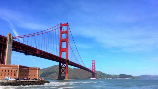 Golden Gate Bridge San Francisco Καλιφόρνια Πλάνα Περίπου Τον Απρίλιο — Αρχείο Βίντεο