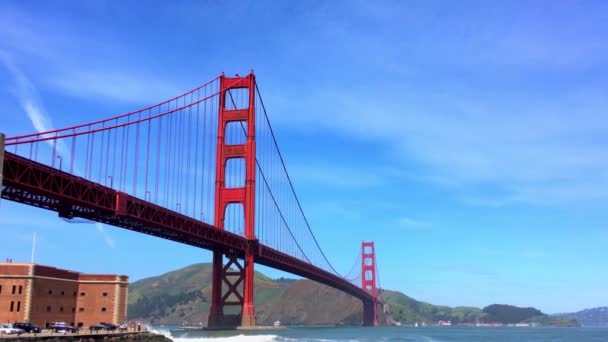 Golden Gate Köprüsü San Francisco California Görüntü Yaklaşık Nisan 2017 — Stok video