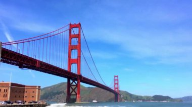 Golden Gate Köprüsü, San Francisco, California, 4K görüntü, yaklaşık Nisan 2017