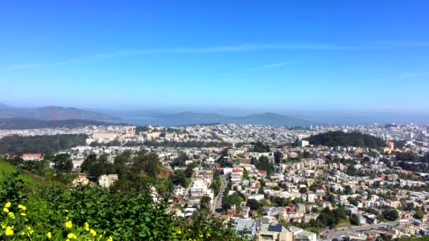 San Francisco Seen Twin Peaks California — Stock Video