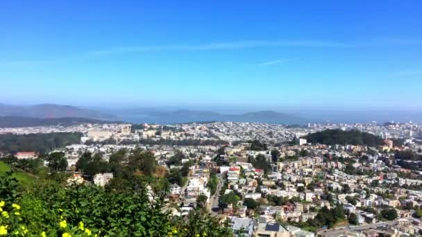 San Francisco Visto Desde Twin Peaks California — Vídeo de stock