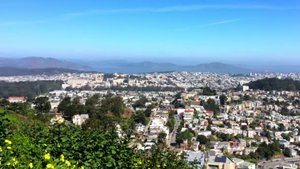 San Francisco Seen Twin Peaks California — Stock Video