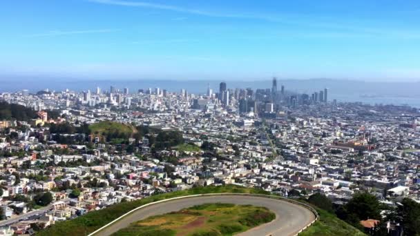 San Francisco Sett Utifrån Twin Peaks Kalifornien — Stockvideo