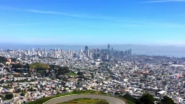 São Francisco Como Visto Twin Peaks Califórnia — Vídeo de Stock